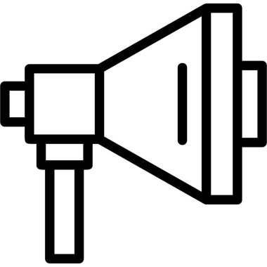 megafon ikonu. Beyaz arkaplanda izole edilmiş web tasarımı için hoparlör megafonu simgesi
