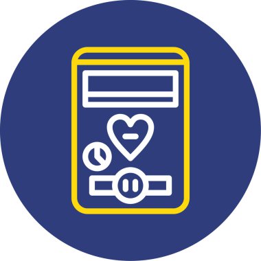 Kalp ekranı ve takvim vektör resimleme satırı simgesine sahip akıllı telefon