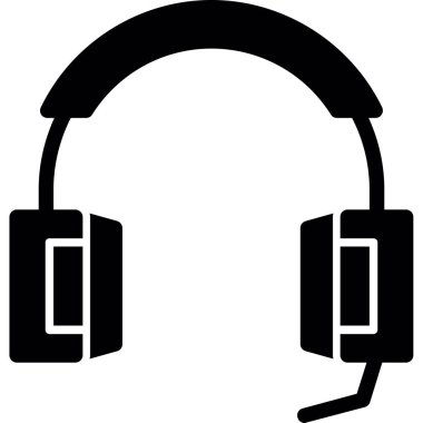 kulaklık müzik simgesi düz stil