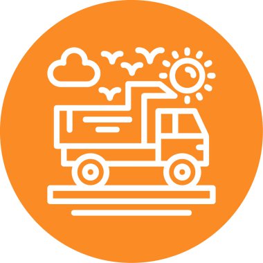 Kamyon. Web simgesi basit tasarım