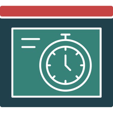 zaman yönetimi simgesi, vektör illüstrasyonu