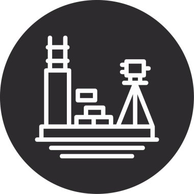 Petrol fabrikası simgesinin vektör illüstrasyonu