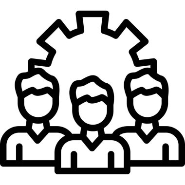 Takım grup simgesi ana hat vektörü. Ekip