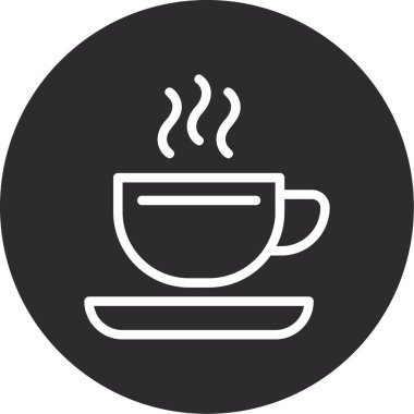 Çay fincanı, ana hatlarıyla sıcak içecek ikonu.