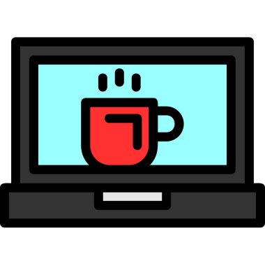 Kahve fincanı ikonu. Web için çay fincanı vektör simgelerinin özet çizimi