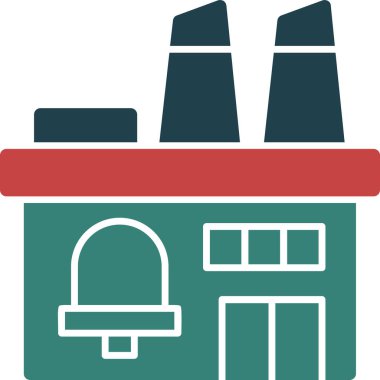 Fabrika inşa simgesi düz stil