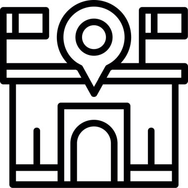 konum haritası gezinme simgesi ana hat biçiminde