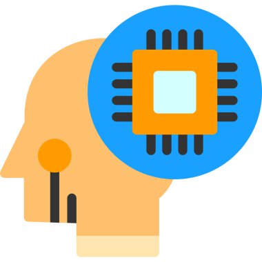 Beyin simgesi, vektör illüstrasyonu