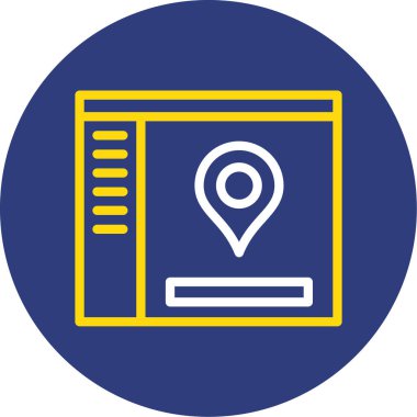 Ağ simgesi, haritanın vektör illüstrasyonu