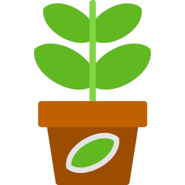 Çömlekte bitki, illüstrasyon, beyaz arkaplanda vektör.