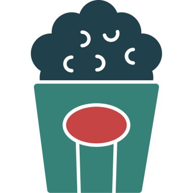 Patlamış mısır. Web simgesi basit illüstrasyon