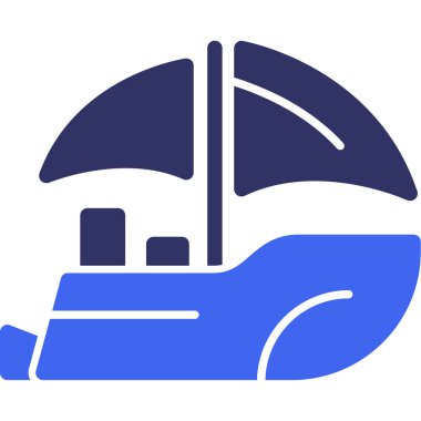 tekne ikonu vektör illüstrasyonu