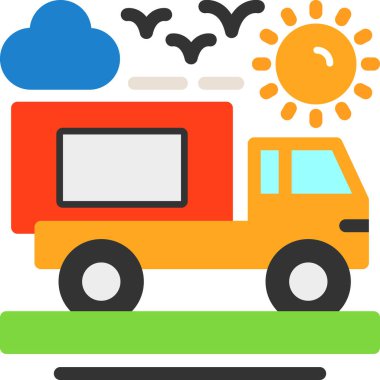 - Araba. Web simgesi basit illüstrasyon