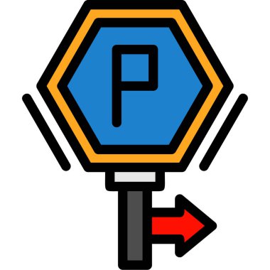 Otopark trafik işareti simgesi - taslak biçimi