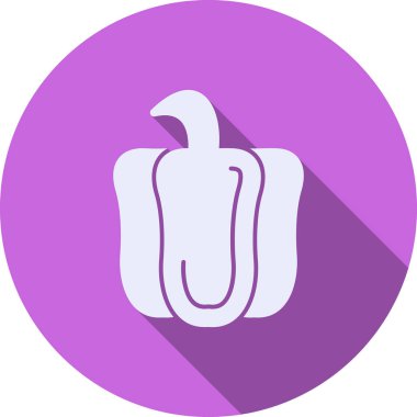 Dairesel arkaplanda mor biber vektörü simgesi.