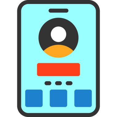 Cep telefonu. Web simgesi basit illüstrasyon