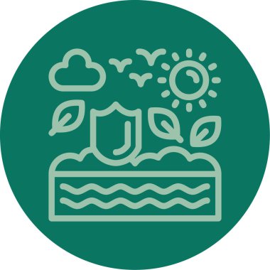 Yeşil ağaç simgesinin vektör illüstrasyonu