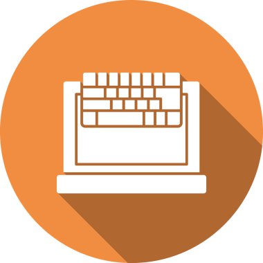 dizüstü düz simgesi, vektör, illüstrasyon