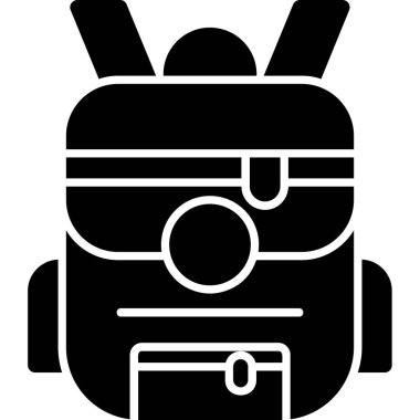 sırt çantası simgesi vektör illüstrasyonu