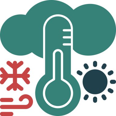 iklim bulutu hava durumu simgesi düz stil