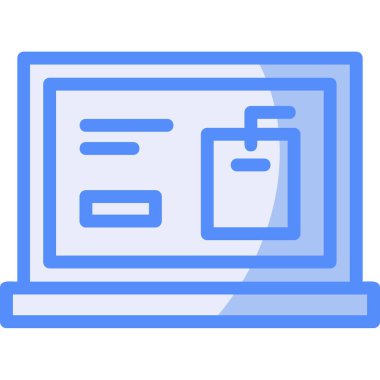 dizüstü bilgisayarın renk ikonu vektör çizimi