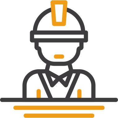 Kask ikonlu işçi.