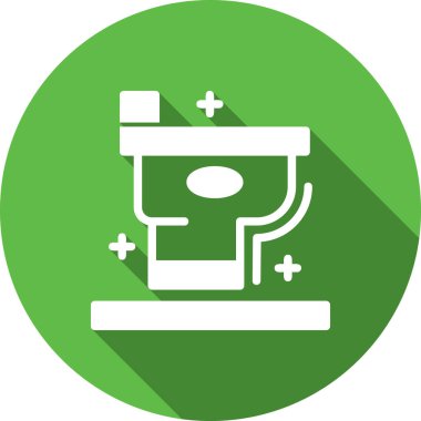 Beyaz zemin üzerinde ikon olan yeşil elektrikli su ısıtıcısı. Blender simgesi. Yeşil daire düğmesi. vektör illüstrasyonu