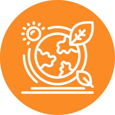 küresel eko simgesi vektörü ince çizgi biçimi