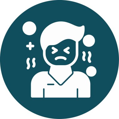 Çemberdeki üzgün adam. vektör illüstrasyonu