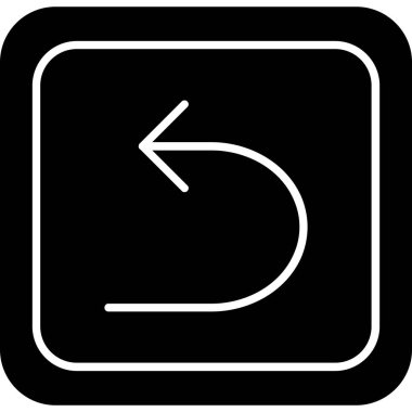 Ok aşağı vektör simgesi. Görüntü tarzıdır düz simgesi simgesi bir yuvarlatılmış kare düğme içinde beyaz ve siyah renkler.