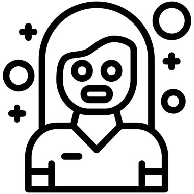 Maskeli bir kadının vektör çizimi