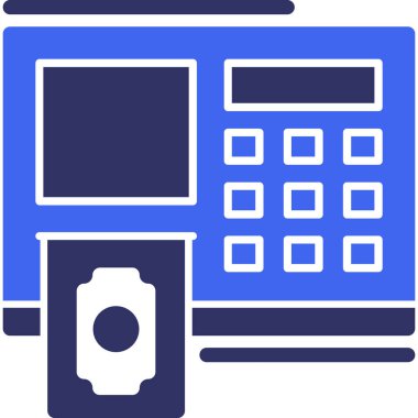 ATM 'de. Web simgesi basit illüstrasyon