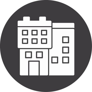 Bina. Web simgesi basit illüstrasyon