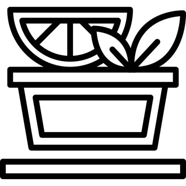 meyve yiyecek simgesi, izole edilmiş arkaplanda illüstrasyon vektör işareti