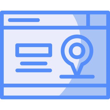 Harita. Web simgesi basit illüstrasyon