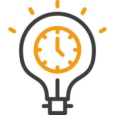 zaman yönetimi düz simgesi, basit vektör illüstrasyonu