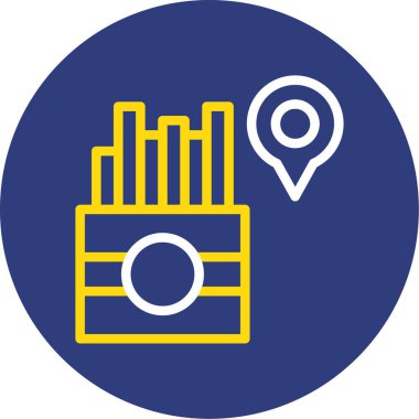 Bir harita simgesinin vektör illüstrasyonu