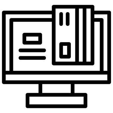 Bilgisayar. Web simgesi basit illüstrasyon