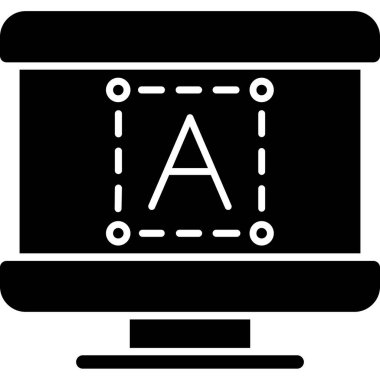 Bilgisayar ekranı. Web simgesi basit illüstrasyon