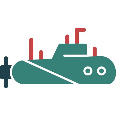 Denizaltı simgesi, düz simge