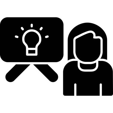 yaratıcı fikirler simgesi, vektör illüstrasyonu, düzenlenebilir vuruş