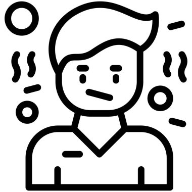 Sıcak soğuk ikonu olan adam, vektör illüstrasyonu