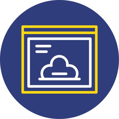 Bulut deposu. Web simgesi basit illüstrasyon