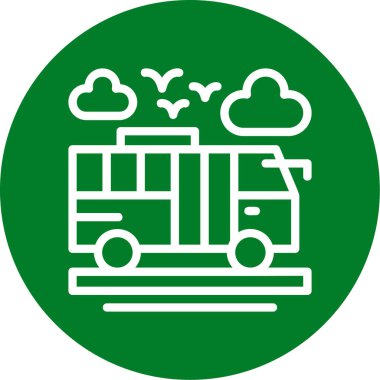 Otobüs. Web simgesi basit illüstrasyon