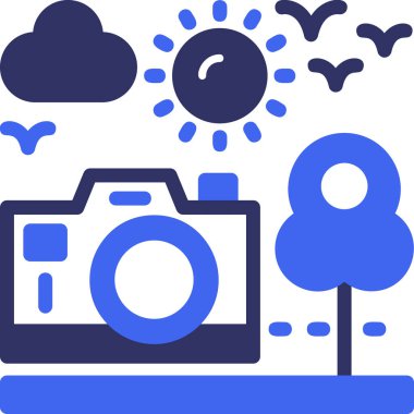 Bulut fotoğraf makinesi simgesi - taslak biçimi