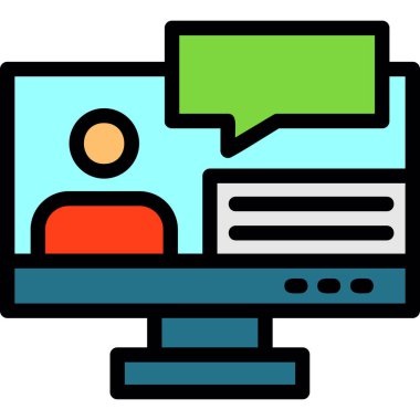 Konuş. Web simgesi basit illüstrasyon