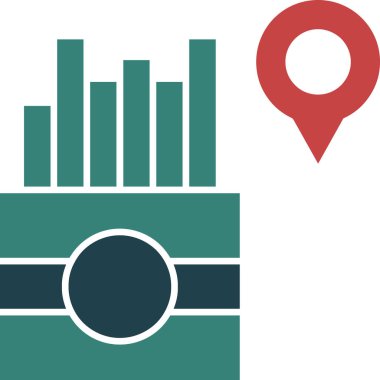 gps konum simgesi doldurulmuş dış hat biçimi