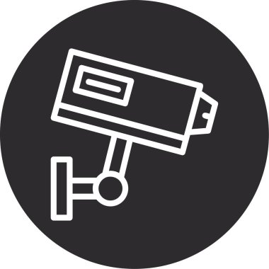 CCTV kamera simgesi, vektör illüstrasyonu
