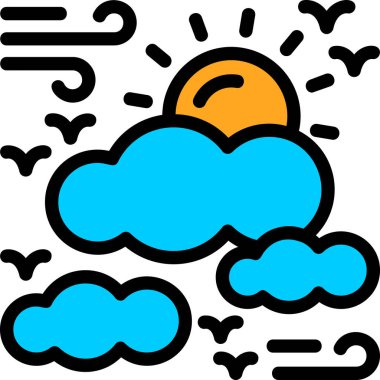 Bulutlu Hava Simgesi vektör çizimi