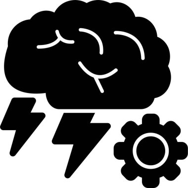 Fırtına beyin fırtınası simgesi katı biçimde